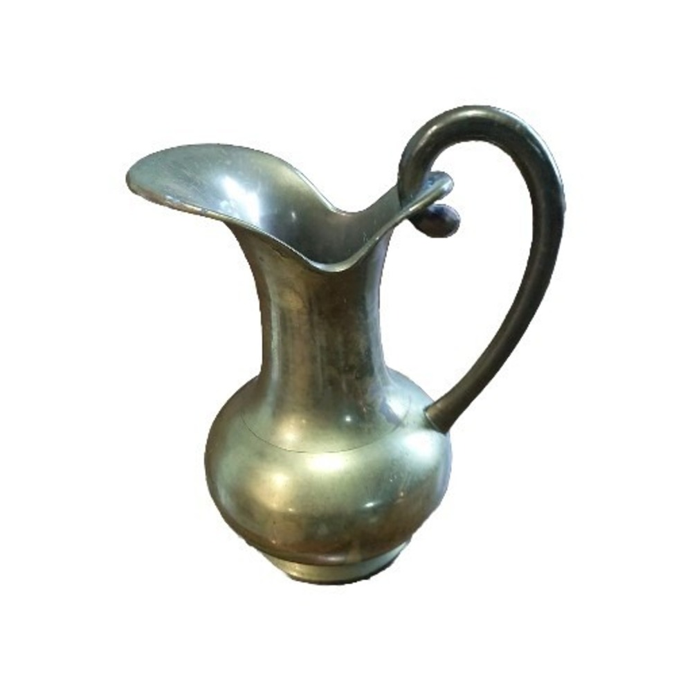 Vintage India Indian Brass Pitcher Vase Decorative MCM 8"‎